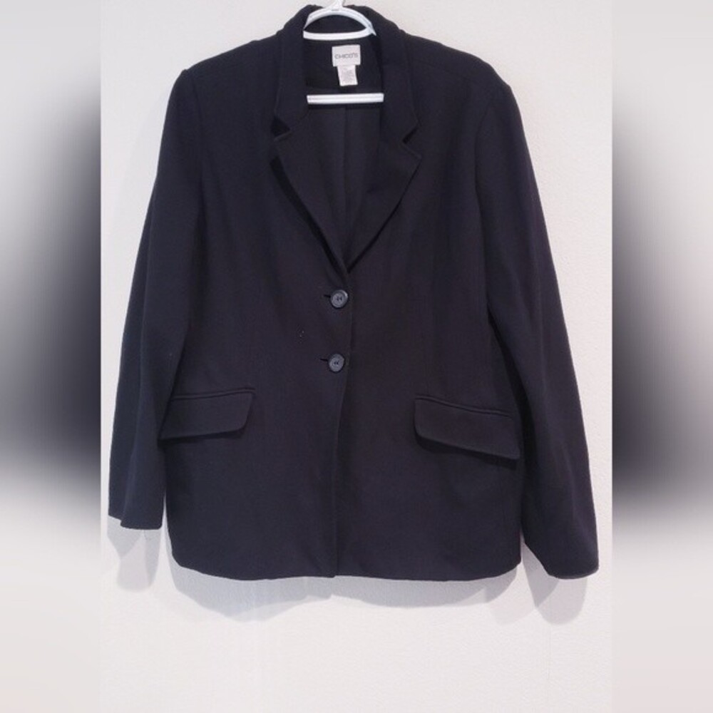 Chicos Dark Gray Knit Blazer Size L/12